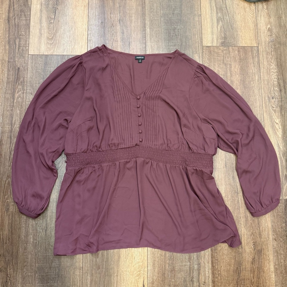 Torrid chiffon blouse maroon purple size 4